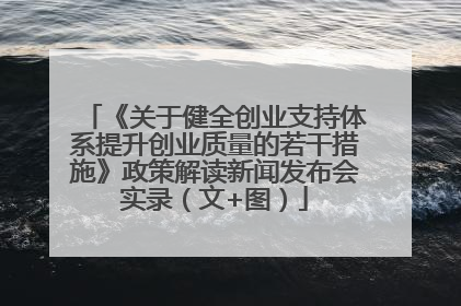 《关于健全创业支持体系提升创业质量的若干措施》政策解读新闻发布会实录（文+图）