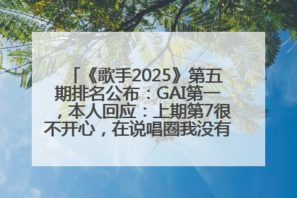 《歌手2025》第五期排名公布：GAI第一，本人回应：上期第7很不开心，在说唱圈我没有输过！卫兰淘汰