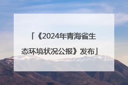 《2024年青海省生态环境状况公报》发布