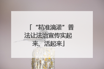 “精准滴灌”普法让法治宣传实起来、活起来