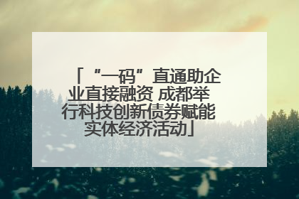 “一码”直通助企业直接融资 成都举行科技创新债券赋能实体经济活动