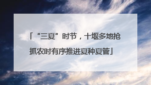 “三夏”时节，十堰多地抢抓农时有序推进夏种夏管