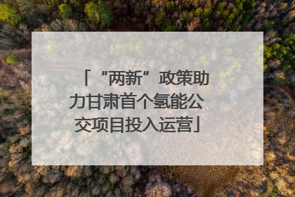 “两新”政策助力甘肃首个氢能公交项目投入运营
