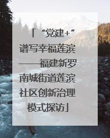 “党建+”谱写幸福莲滨——福建新罗南城街道莲滨社区创新治理模式探访