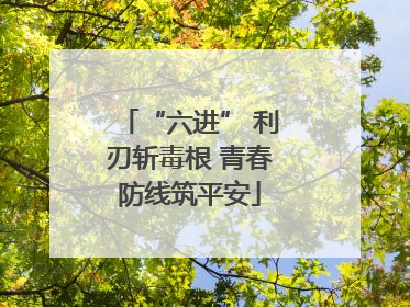 “六进” 利刃斩毒根 青春防线筑平安