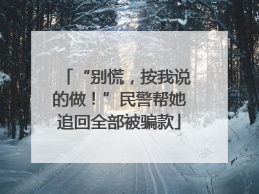 “别慌，按我说的做！”民警帮她追回全部被骗款
