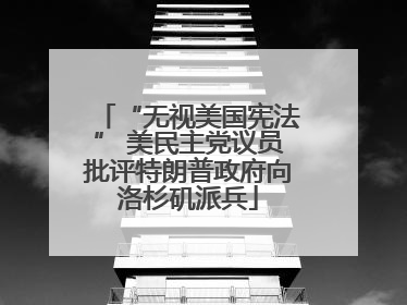 “无视美国宪法” 美民主党议员批评特朗普政府向洛杉矶派兵