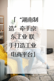 “湖南制造”牵手京东工业 联手打造工业电商平台