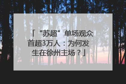 “苏超”单场观众首超3万人：为何发生在徐州主场？