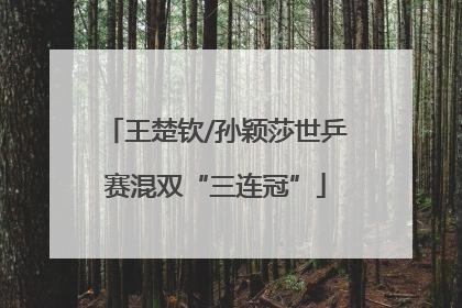 王楚钦/孙颖莎世乒赛混双“三连冠”