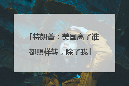 特朗普：美国离了谁都照样转，除了我
