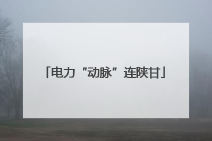 电力“动脉”连陕甘