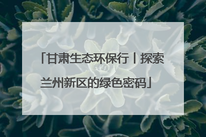 甘肃生态环保行丨探索兰州新区的绿色密码