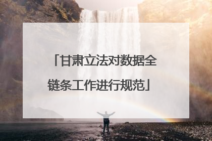 甘肃立法对数据全链条工作进行规范