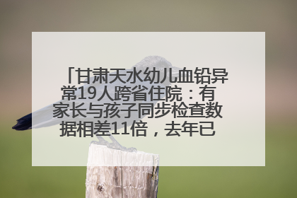 甘肃天水幼儿血铅异常19人跨省住院：有家长与孩子同步检查数据相差11倍，去年已有幼儿出现症状