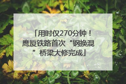 用时仅270分钟！鹰厦铁路首次“钢换混”桥梁大修完成