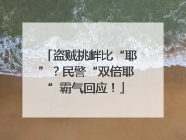 盗贼挑衅比“耶”？民警“双倍耶”霸气回应！