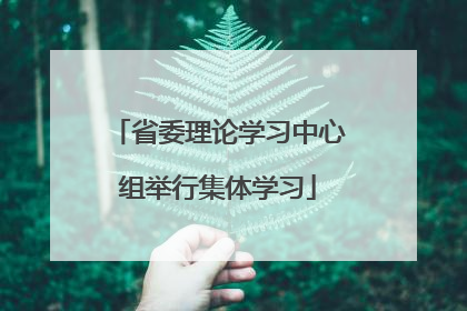 省委理论学习中心组举行集体学习