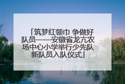筑梦红领巾 争做好队员——安徽省龙亢农场中心小学举行少先队新队员入队仪式