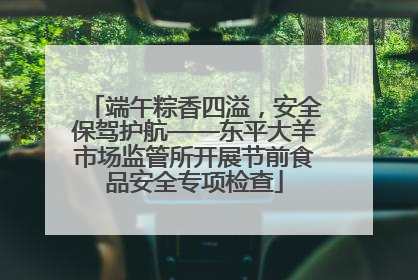 端午粽香四溢，安全保驾护航——东平大羊市场监管所开展节前食品安全专项检查