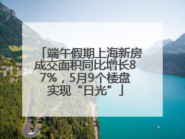 端午假期上海新房成交面积同比增长87%，5月9个楼盘实现“日光”