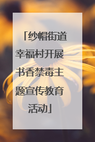 纱帽街道幸福村开展书香禁毒主题宣传教育活动