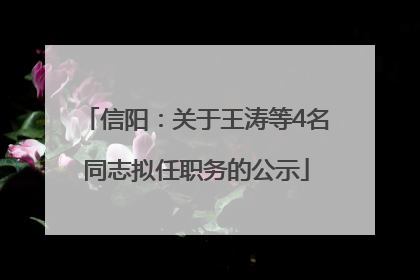 信阳：关于王涛等4名同志拟任职务的公示