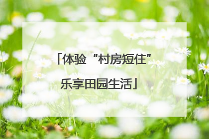 体验“村房短住” 乐享田园生活