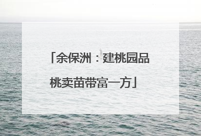 余保洲：建桃园品桃卖苗带富一方