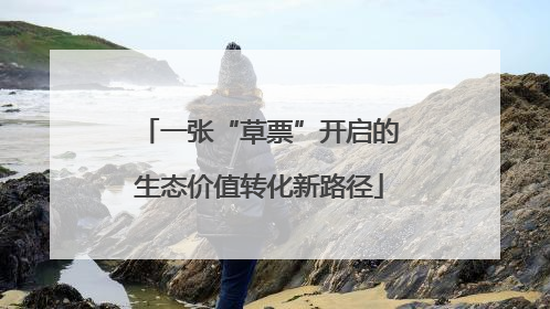 一张“草票”开启的生态价值转化新路径