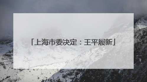 上海市委决定：王平履新