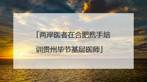 两岸医者在合肥携手培训贵州毕节基层医师