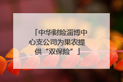 中华财险淄博中心支公司为果农提供“双保险”