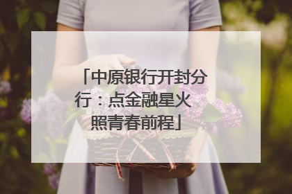 中原银行开封分行：点金融星火 照青春前程