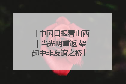 中国日报看山西｜当光明重返 架起中非友谊之桥