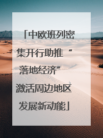 中欧班列密集开行助推“落地经济” 激活周边地区发展新动能