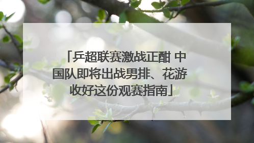 乒超联赛激战正酣 中国队即将出战男排、花游 收好这份观赛指南