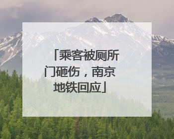 乘客被厕所门砸伤，南京地铁回应