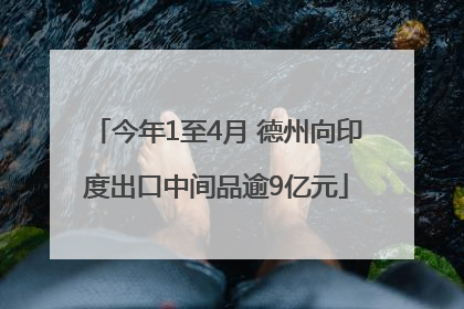 今年1至4月 德州向印度出口中间品逾9亿元