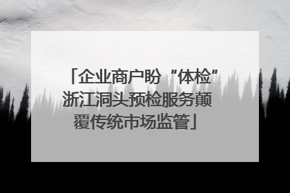 企业商户盼“体检” 浙江洞头预检服务颠覆传统市场监管
