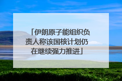 伊朗原子能组织负责人称该国核计划仍在继续强力推进