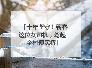 十年坚守！蕲春这位女司机，驾起乡村便民桥