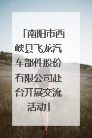 南阳市西峡县飞龙汽车部件股份有限公司赴台开展交流活动
