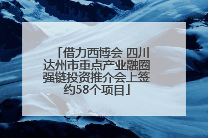 借力西博会 四川达州市重点产业融圈强链投资推介会上签约58个项目