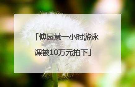 傅园慧一小时游泳课被10万元拍下