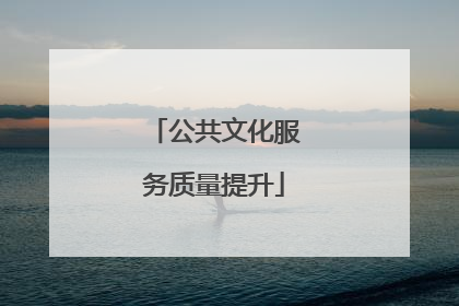 公共文化服务质量提升
