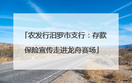 农发行汨罗市支行：存款保险宣传走进龙舟赛场