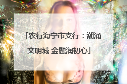 农行海宁市支行：潮涌文明城 金融润初心