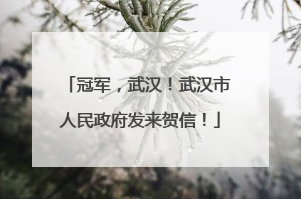 冠军，武汉！武汉市人民政府发来贺信！