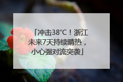 冲击38℃！浙江未来7天持续晴热，小心强对流突袭
